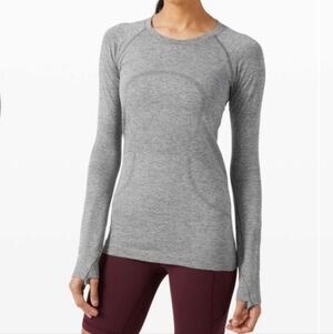 Lululemon Swiftly Tech 2.0 Size 16 Grey Long Sleeve Shirt Womens